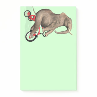 Happy Elephant On Tricycle Post-it Notes