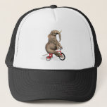 Happy Elephant On Tricycle Trucker Hat at Zazzle