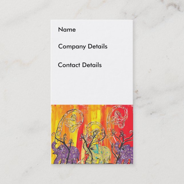 Happy Elephant Parade Business Cards (Front)