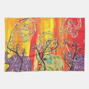 Happy Elephant Parade Kitchen Towel