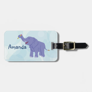 Happy Elephant (personalize) Luggage Tag