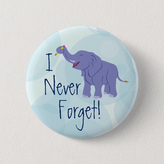 Happy Elephant Pinback Button (Front)