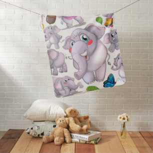 Happy Elephants Baby Blanket