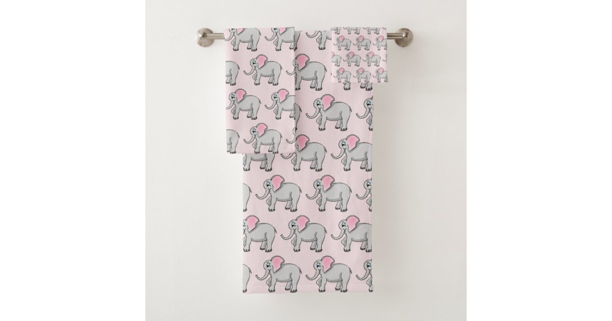 Happy Elephants Bathroom Towel Set Zazzle