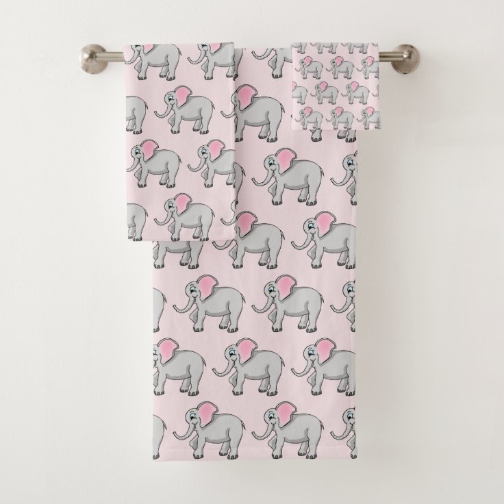 Happy Elephants Bathroom Towel Set Zazzle