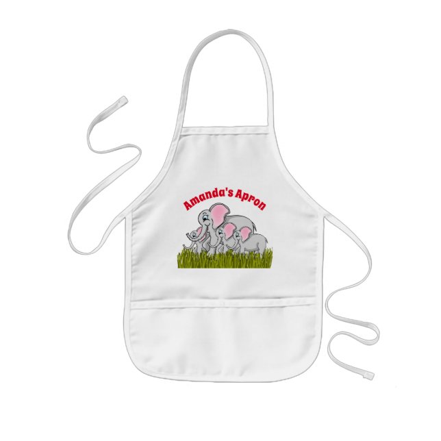 Happy Elephants Children's Apron (Front)