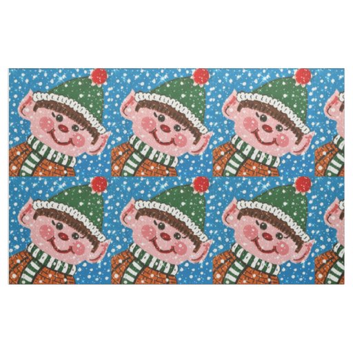 Happy Elf Boy Fabric