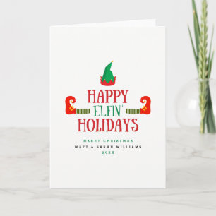 Happy Elfin Holidays Christmas Holiday Card