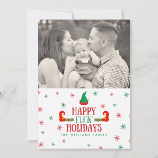 Happy Elfin Holidays Christmas Photo Cards