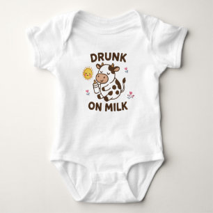 Happy Embroidered Cow Baby Bodysuit