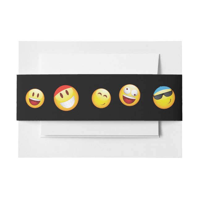 HAPPY EMOJI Bat Bar Mitzvah Invitation Wrap (Front Example)