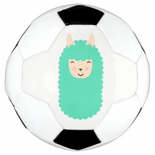 Happy Emoji Llama Soccer Ball