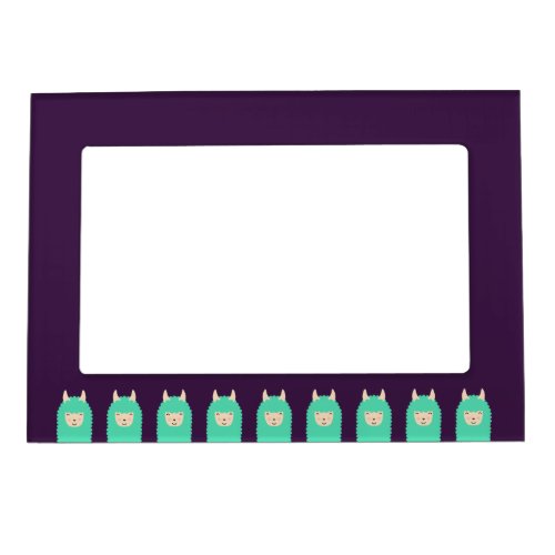 Happy Emoji Peekaboo Llama Magnetic Picture Frame