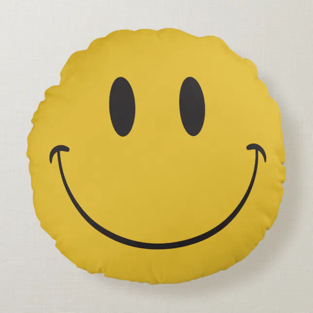 happy emoji round pillow | Zazzle