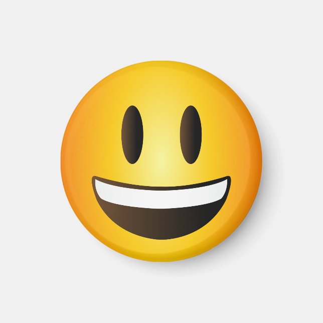 Happy Emoji Smiling Face Magnet (Front)