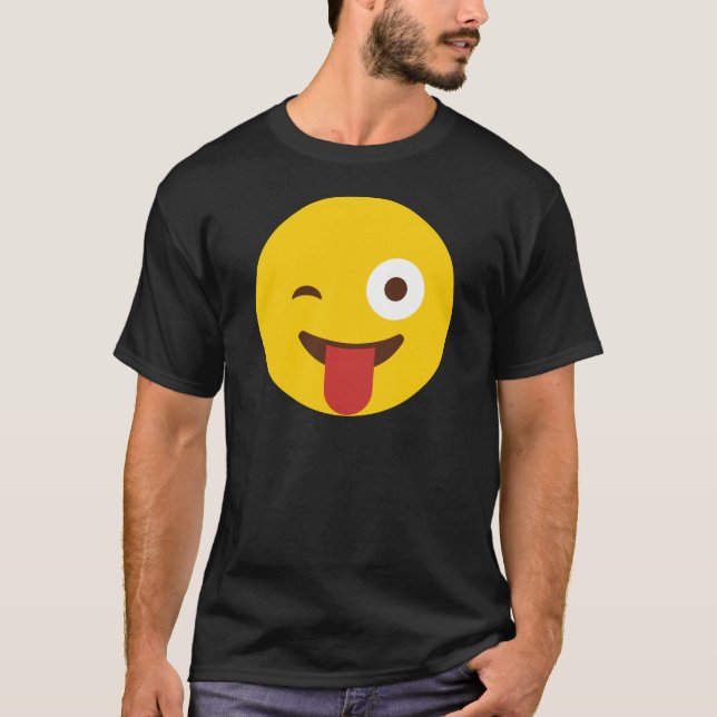 Happy Emoji with tongue out T-Shirt (Front)