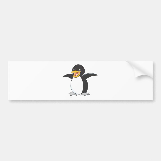 Happy Emperor Penguin Bumper Sticker (Front)
