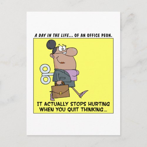 Happy Employees Stop Thinking Postcard