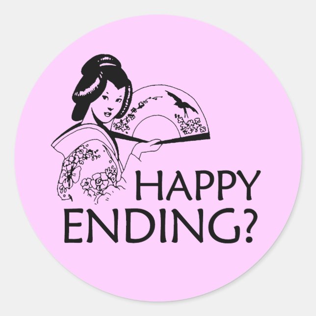 HAPPY ENDING CLASSIC ROUND STICKER (Front)