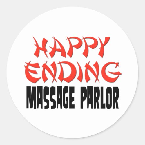 Happy Ending Massage Parlor Classic Round Sticker