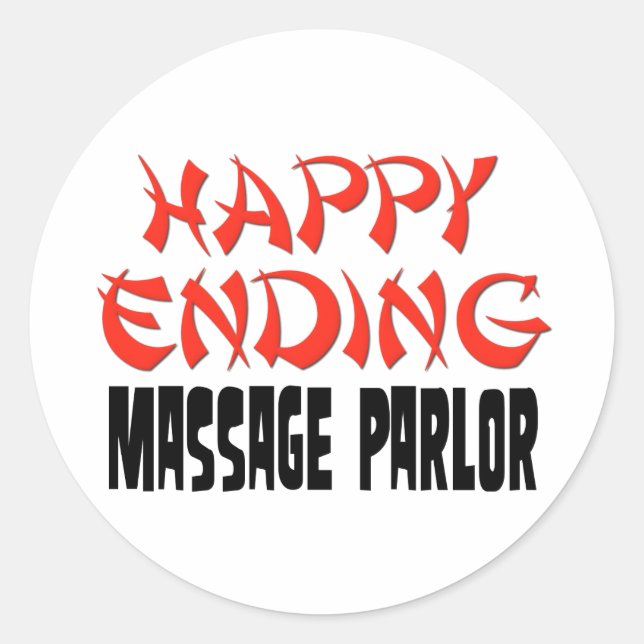 Happy Ending Massage Parlor Classic Round Sticker (Front)