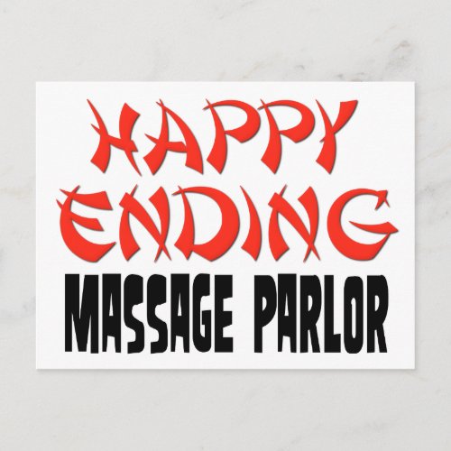 Happy Ending Massage Parlor Postcard