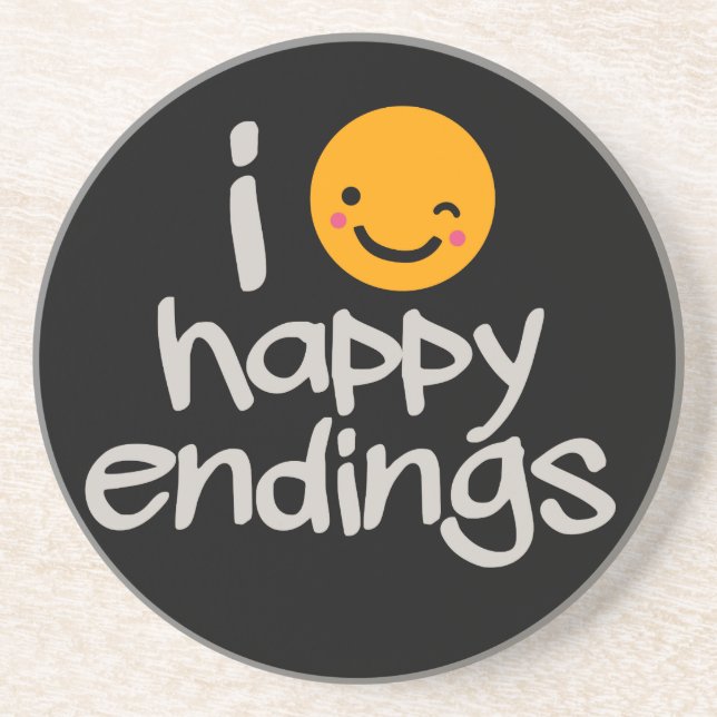 Happy Endings Sandstone Coaster (Front)