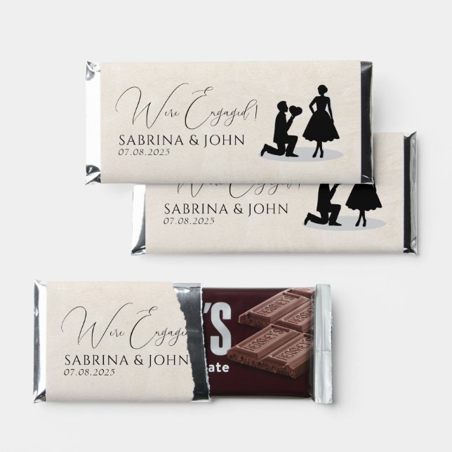 Happy Engagement Party Hershey Bar Favors (Front)