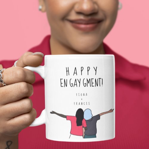 Happy Engaygment lgbtqi   Coffee Mug