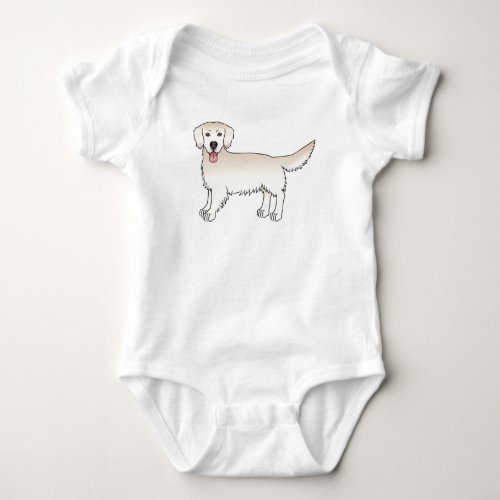 Happy English Cream Golden Retriever Cartoon Dog Baby Bodysuit