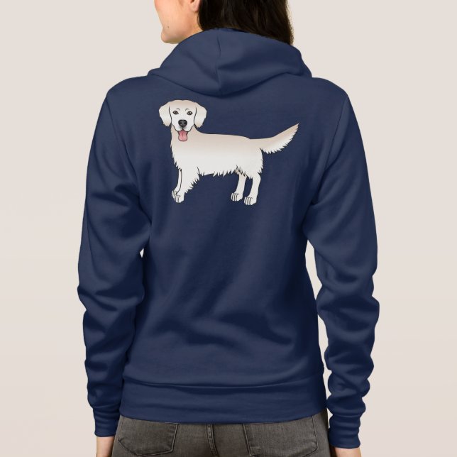 Happy English Cream Golden Retriever Cartoon Dog Hoodie (Back)
