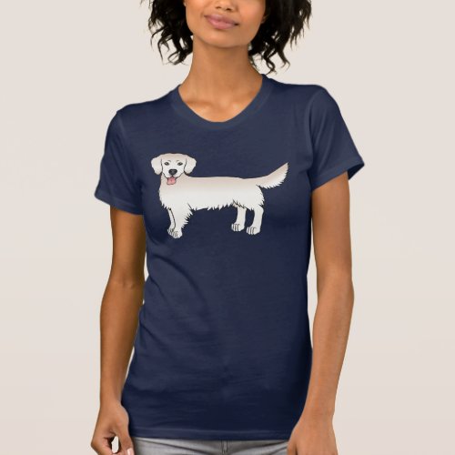 Happy English Cream Golden Retriever Cartoon Dog T_Shirt