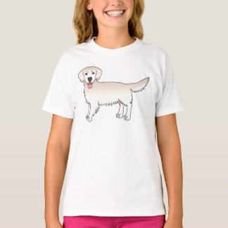 Happy English Cream Golden Retriever Cartoon Dog T-Shirt