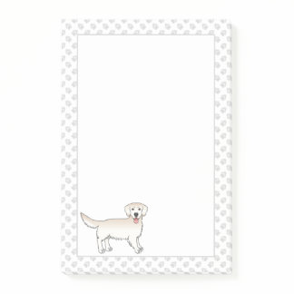 Happy English Cream Golden Retriever Dog With Paws Post-it Notes