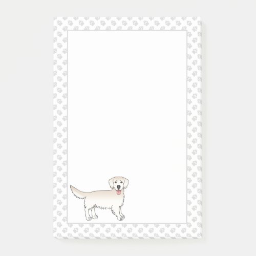 Happy English Cream Golden Retriever Dog With Paws Post_it Notes