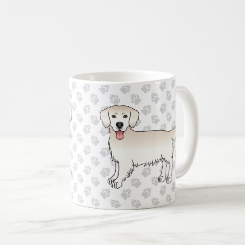 Happy English Cream Golden Retriever Dogs  Paws Coffee Mug