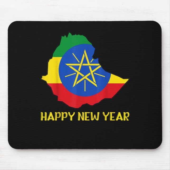 Happy Ethioan New Year Ethioa Map Flag Ethioan Dad Mouse Pad (Front)