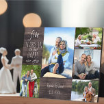 Happy Ever After 5th Wedding Anniversary Photo Plaque<br><div class="desc">Wedding Anniversary photo plaque which you can personalize for any years and 5 of your favorite pictures. The wording reads "# years in to our happy ever after" and the template is set up ready for you to add the anniversary year, your name and date established. The design has a...</div>