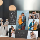 Happy Ever After Any Wedding Anniversary Photo Plaque<br><div class="desc">Wedding Anniversary photo plaque which you can personalize with 5 of your favorite photos and customize for any number of years. The wording reads "# years in to our happy ever after" and the template is set up ready for you to add the anniversary year, your name and date established....</div>
