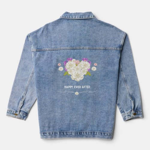  Happy Ever After Romantic Roses Heart Denim Jacket