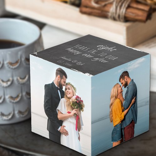 Happy Ever After Wedding Anniversary Slate 4 Photo Cube