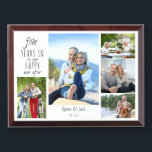 Happy Ever After Wedding Anniversary Wood Photo Award Plaque<br><div class="desc">Wedding Anniversary photo plaque which you can personalize for any years and 5 of your favorite pictures. The wording reads "# years in to our happy ever after" and the template is set up ready for you to add the anniversary year, your name and date established. The design has casual...</div>