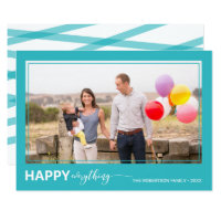 Happy Everything Bold and Script Holiday Photo Card