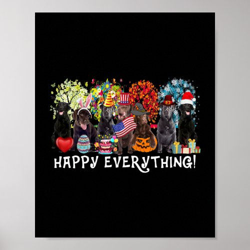 Happy Everything Chocolate Lab Dog Seasons All Yea Poster