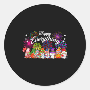 Happy Everything Gnomes For All Year Every Holiday Classic Round Sticker