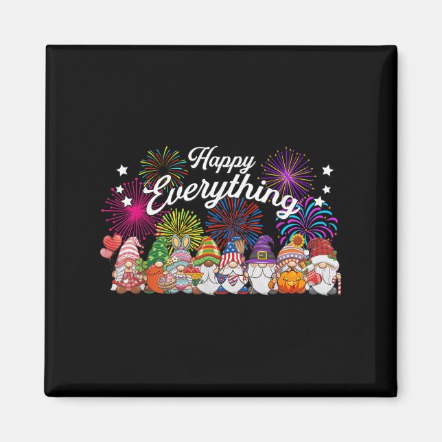 Happy Everything Gnomes For All Year Every Holiday Magnet (Front)