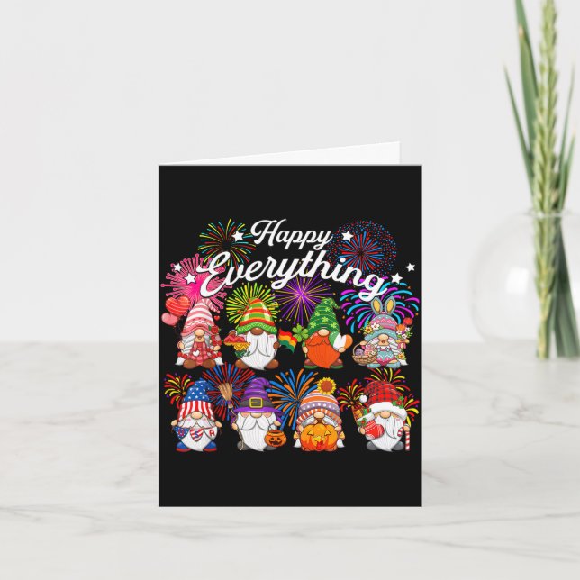 Happy everything gnomes for year every holidayHapp Card (Front)