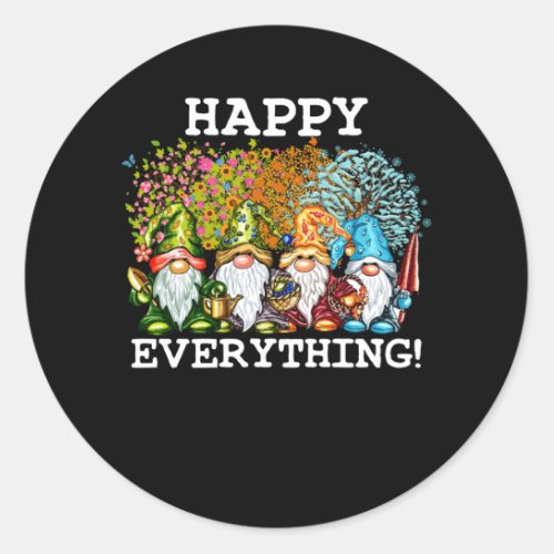 Happy Everything Gnomies Gnomes Holidays Christmas Classic Round Sticker