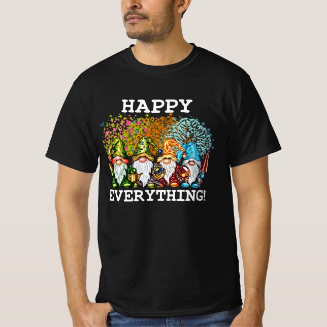 Happy Everything Gnomies Gnomes Holidays Christmas T-Shirt (Front)