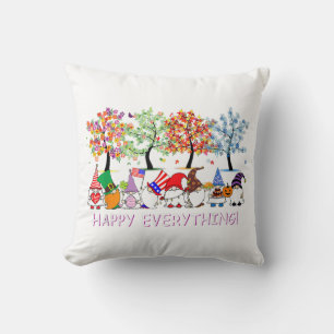 Happy Everything Gnomies Gnomes Holidays Christmas Throw Pillow